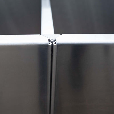 Hochbeet Bausatz mit Handlauf L-Form, Stahl Edelrost