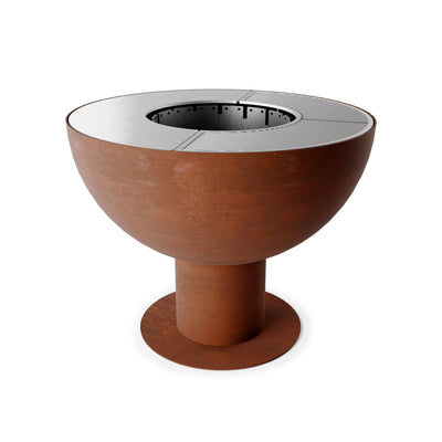 Sockel für Feuerschale, Stahl Edelrost