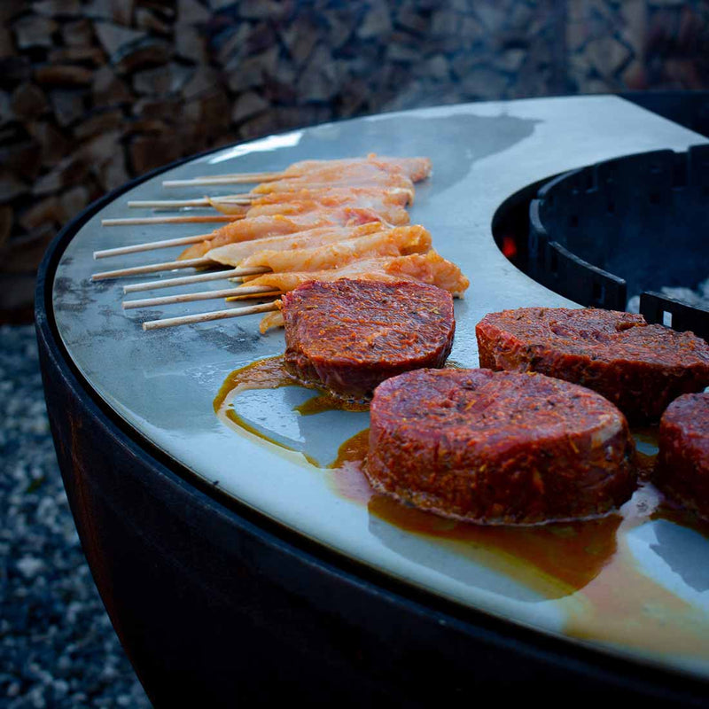 Grillplatte vollflächig rund 100, Edelstahl